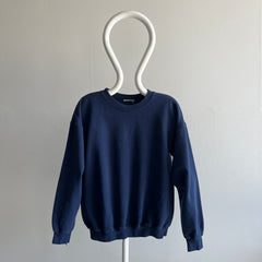 1990s Mostly Cotton Blank Navy Sweatshirt