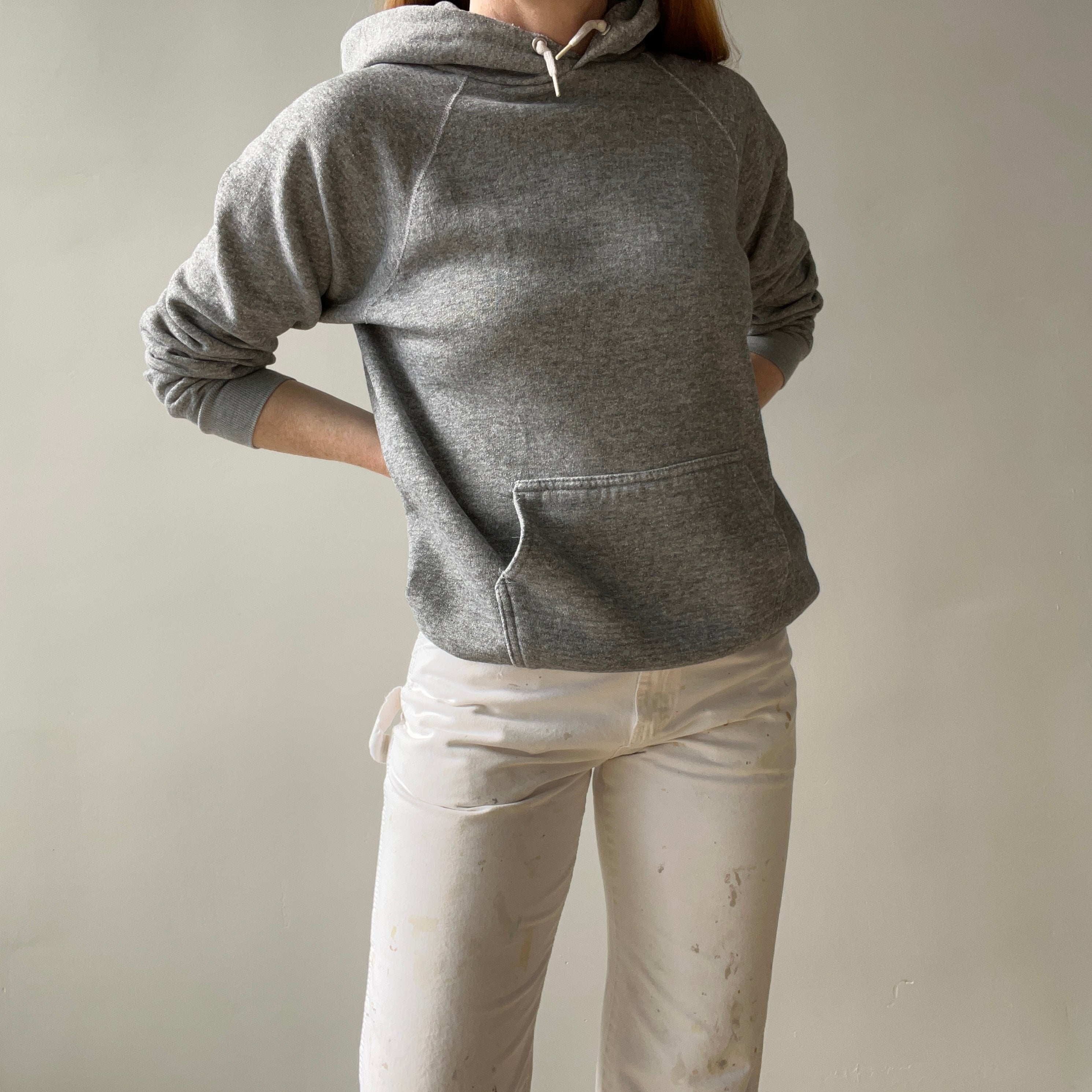 1970s Gray Pull Over Hoodie - An Actual Dream