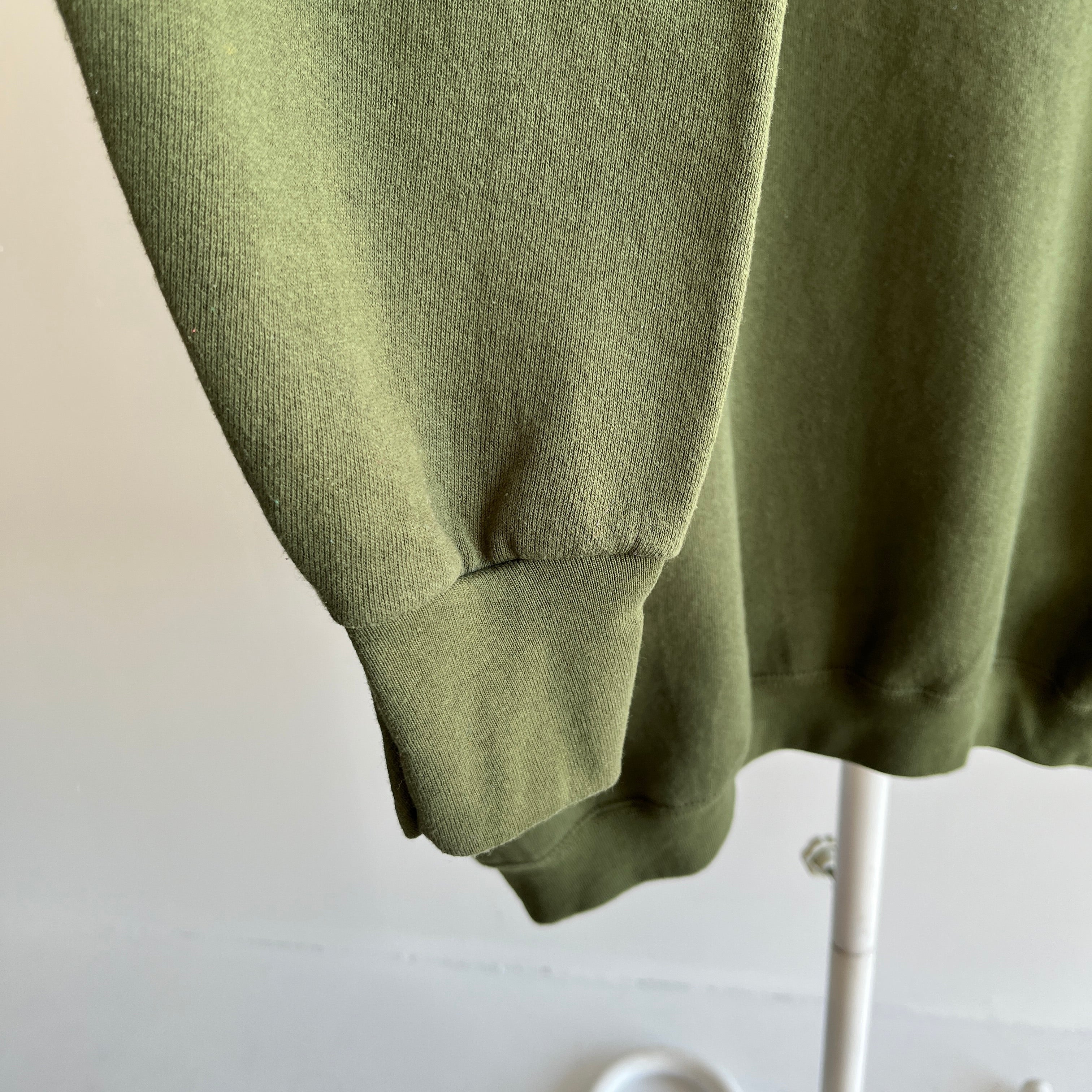 1980/90s Very Large and Boxy Olive Green Sweatshirt by FOTL