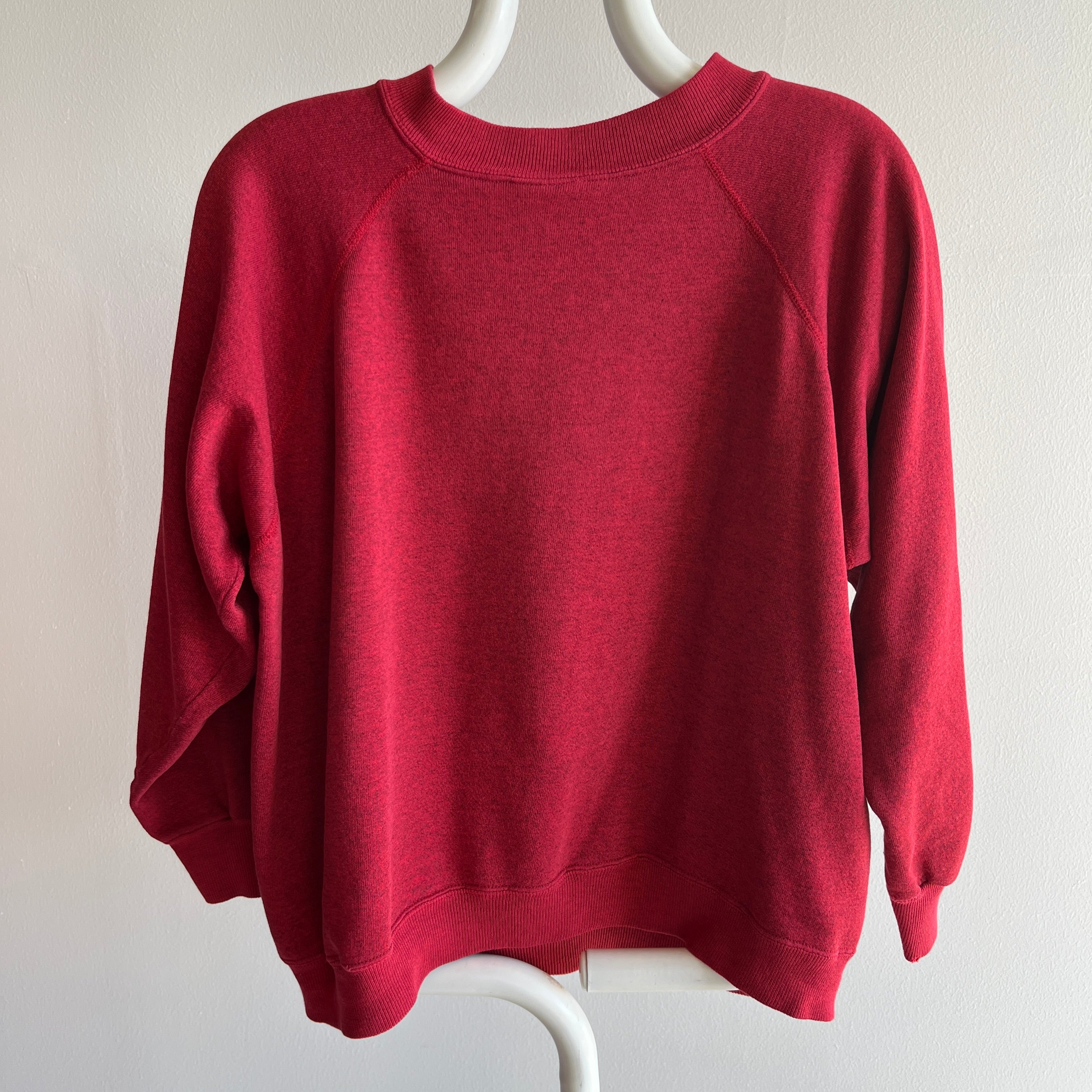 1980s Heather Red Sweatshirt with the Sweetest Mending by HHW