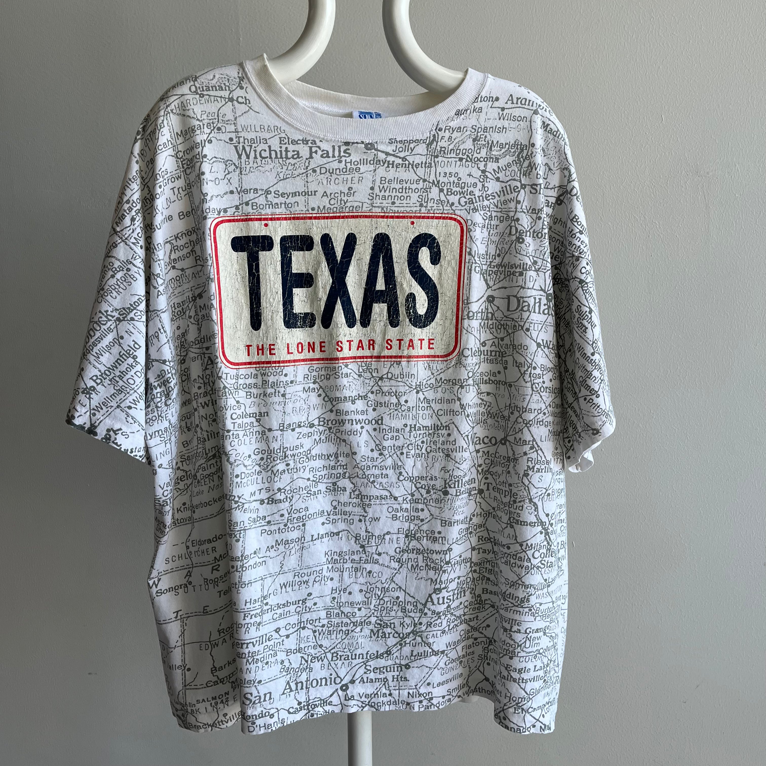 1990s Texas Map Front and Back T-Shirt