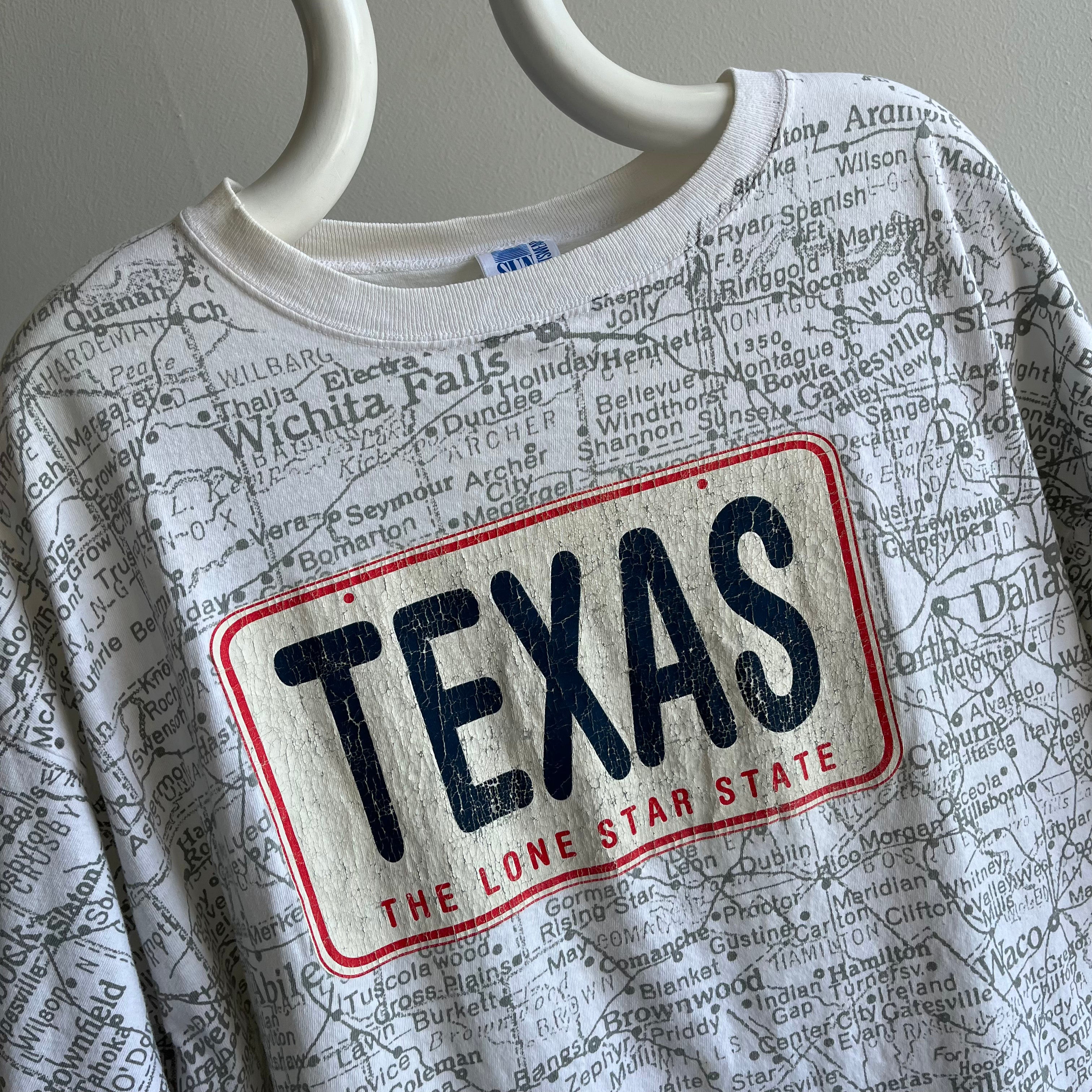 1990s Texas Map Front and Back T-Shirt