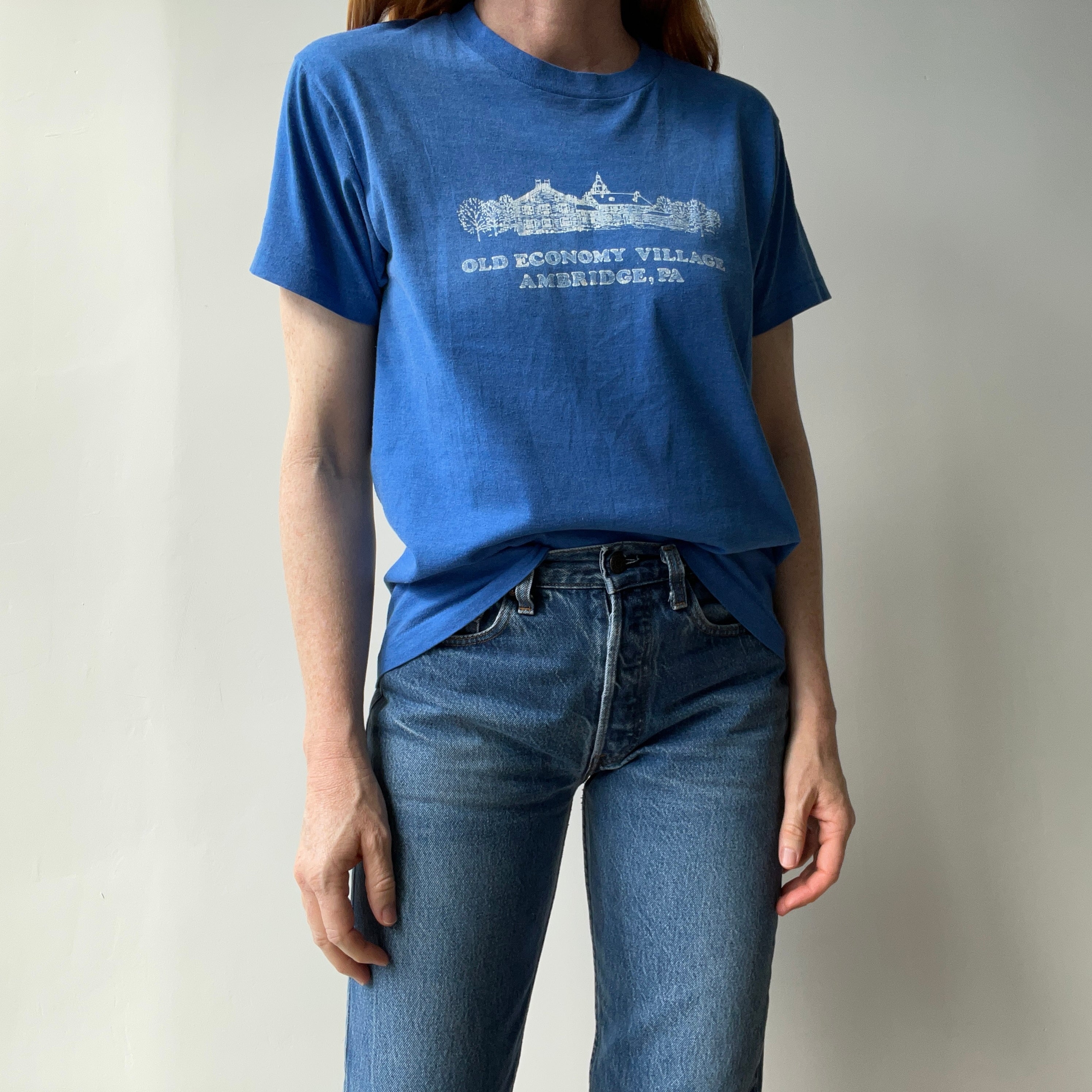 1980s Old Economy Village - Ambridge, PA - Faded T-Shirt