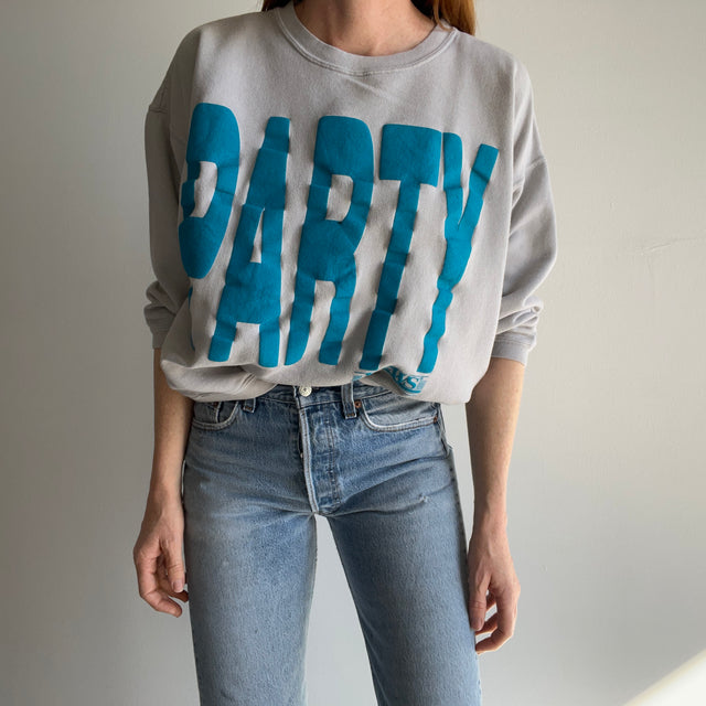 1980s Party International News Cotton Crop Top Sweatshirt