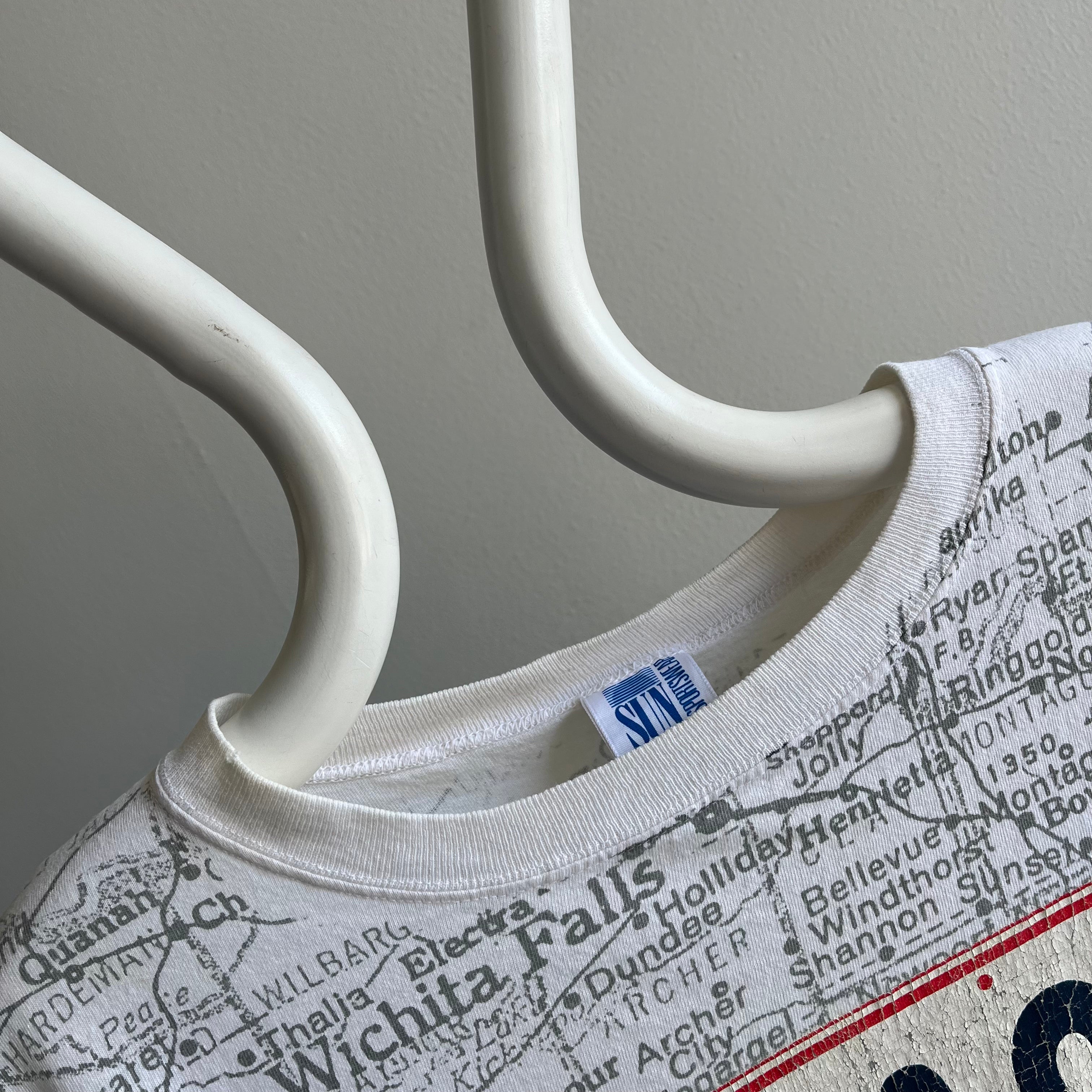 1990s Texas Map Front and Back T-Shirt