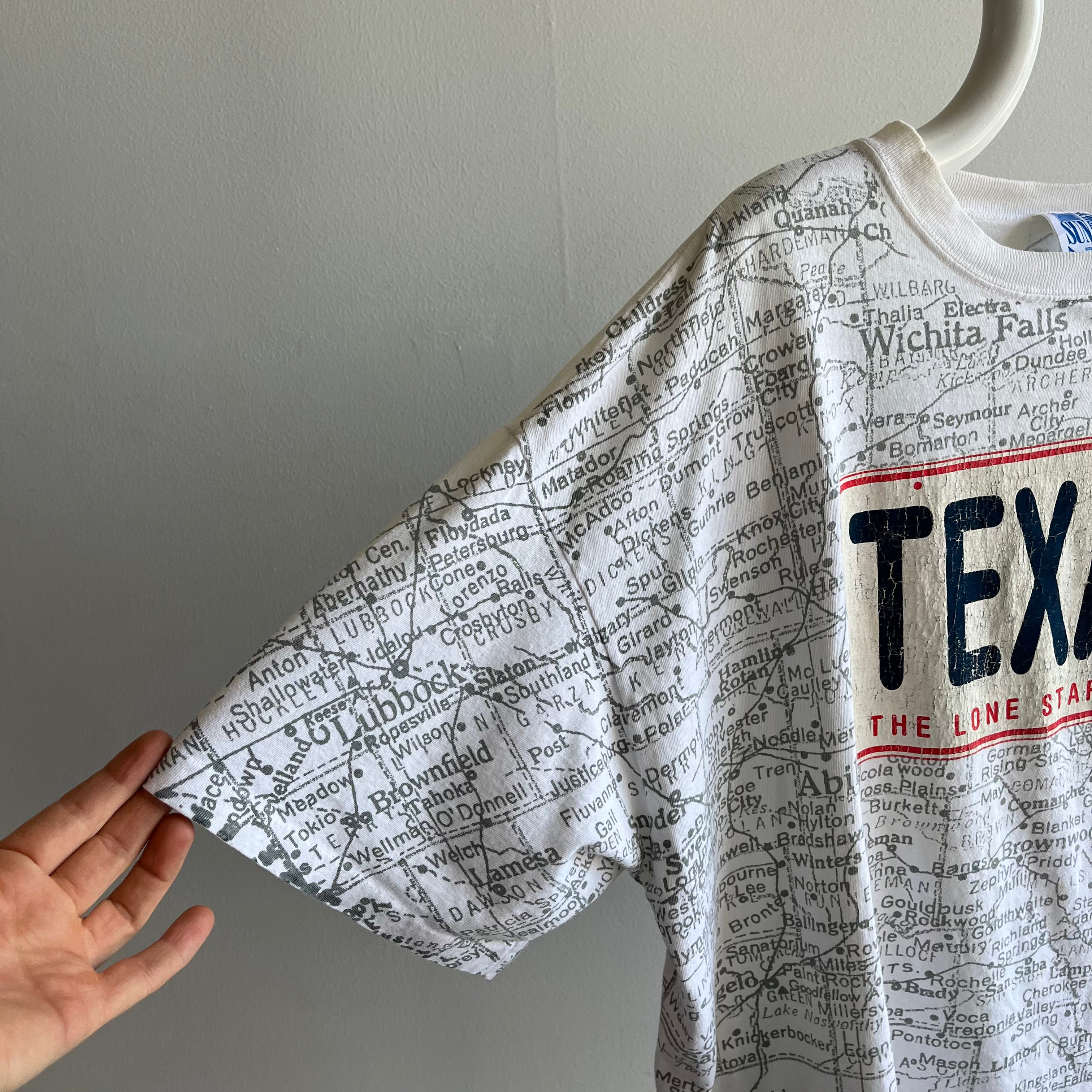 1990s Texas Map Front and Back T-Shirt