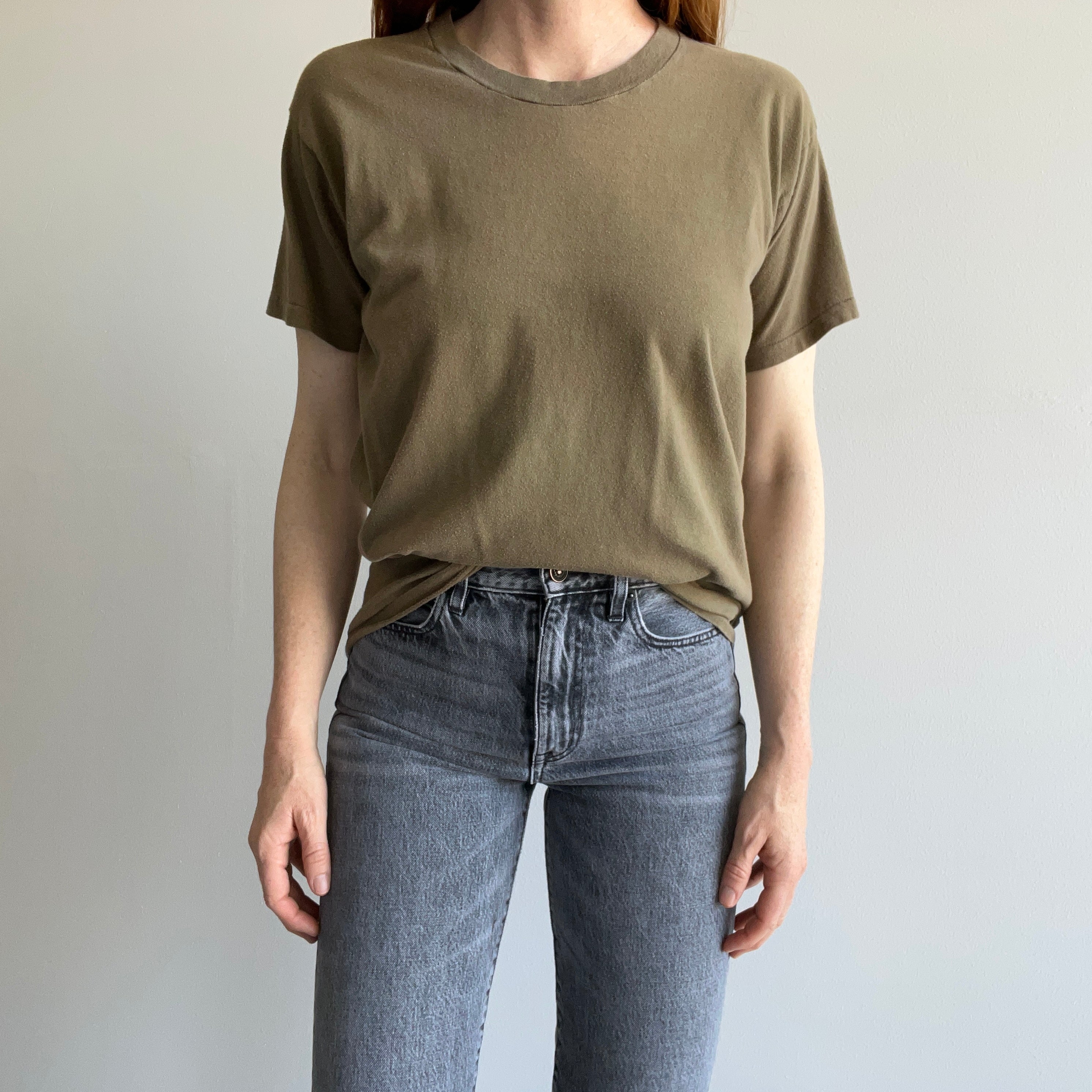 1980/90s Army Issued Brown/Green Cotton T-Shirt