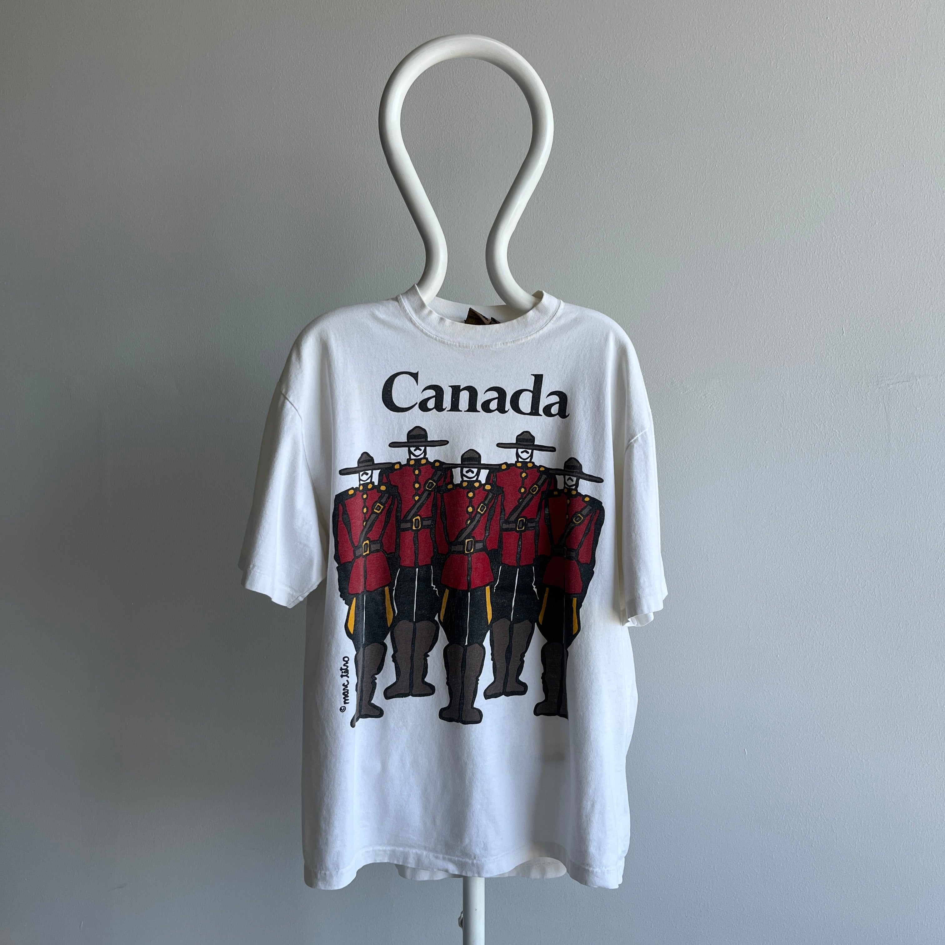 1990s Royal Canadian Mounted Police Cotton T-Shirt with Aging