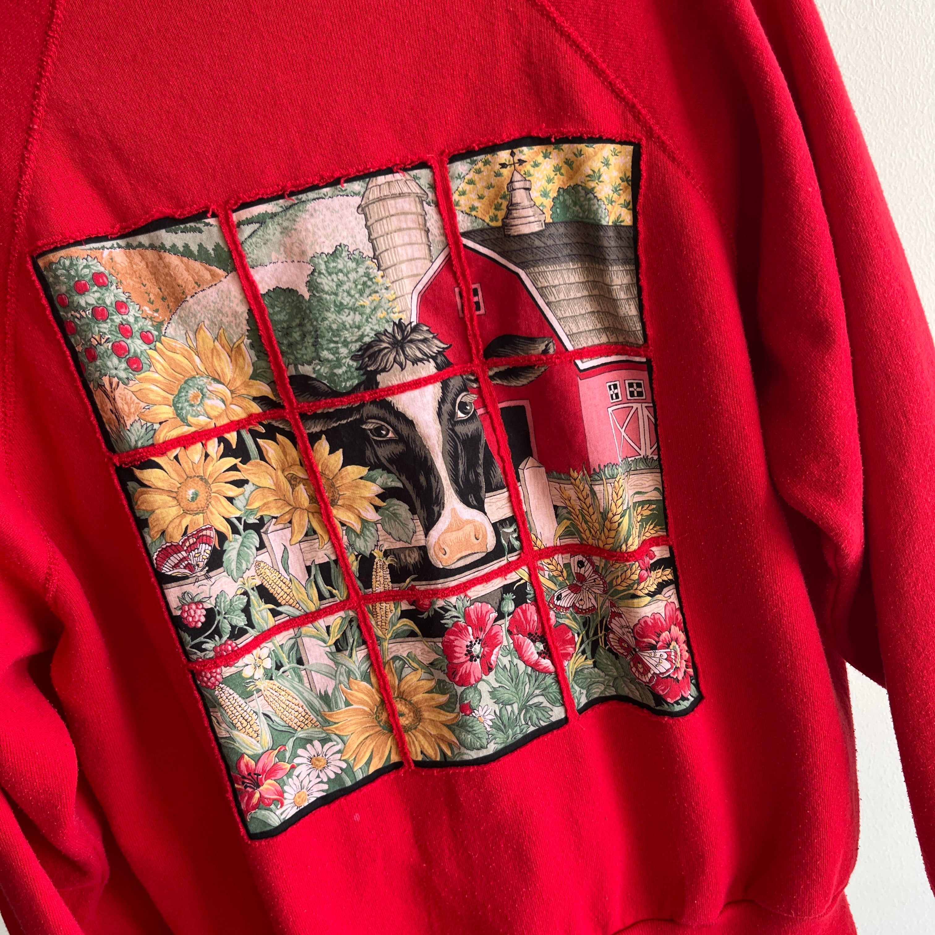 1980s DIY Cow Looking Out The Window Sweatshirt - Oh Me Oh My