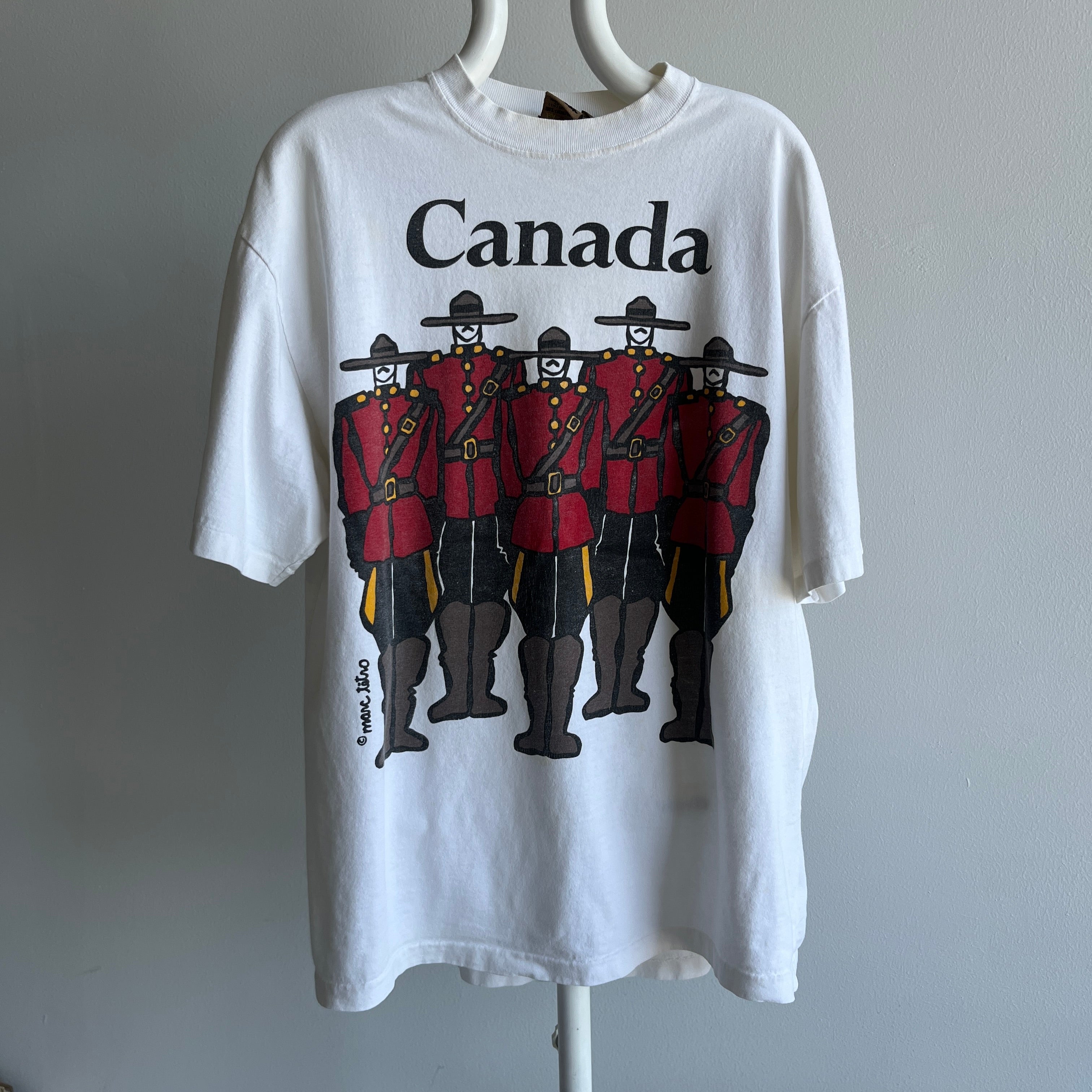 1990s Royal Canadian Mounted Police Cotton T-Shirt with Aging