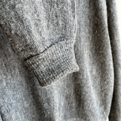 1970s Saks Fifth Ave Gray V-Neck Sweater