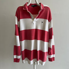 1980s Ralph Lauren Polo Beat Up and Worn Striped Rugby Shirt - !!!