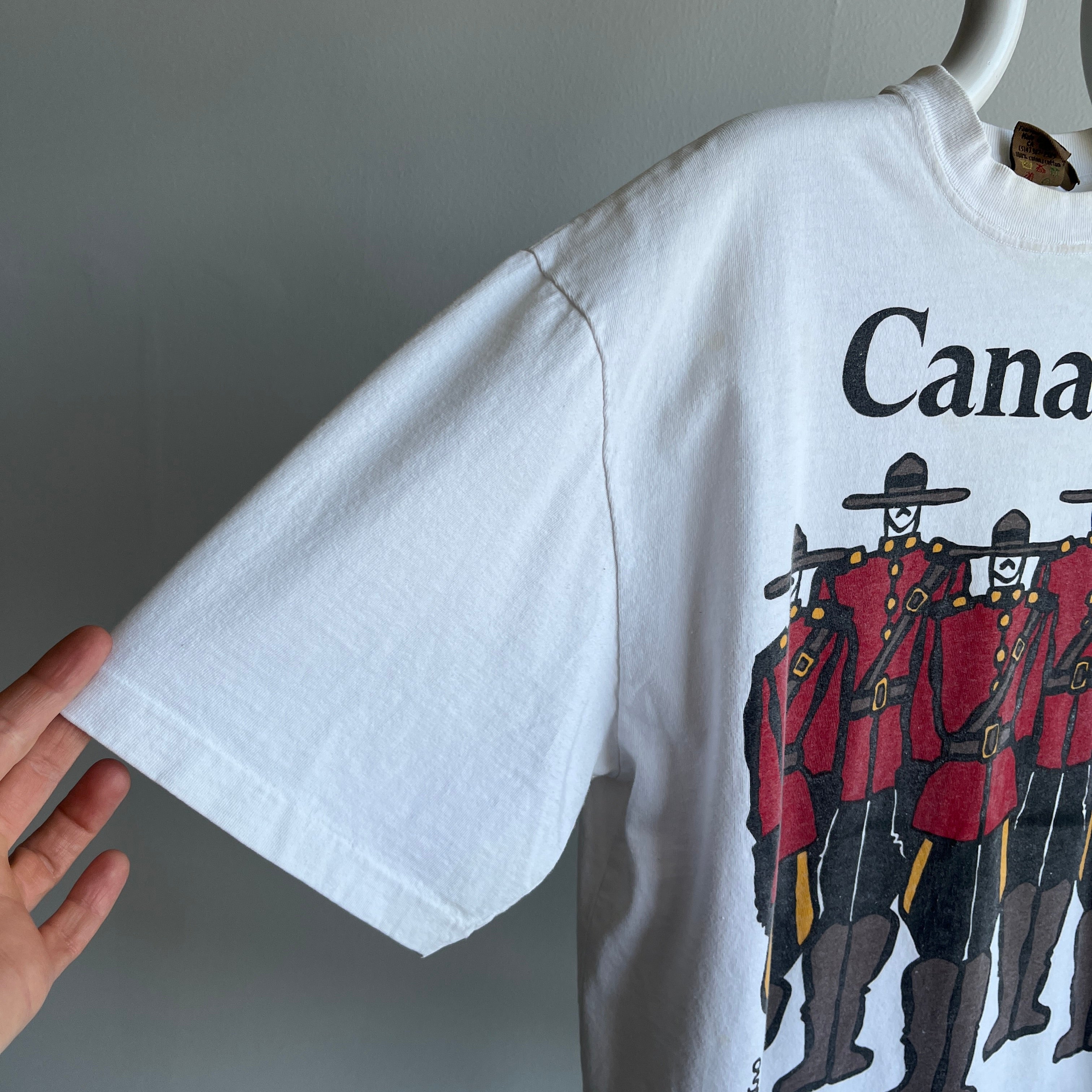 1990s Royal Canadian Mounted Police Cotton T-Shirt with Aging