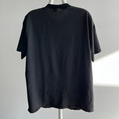 1990s Tattered and Torn Blank Black T-Shirt