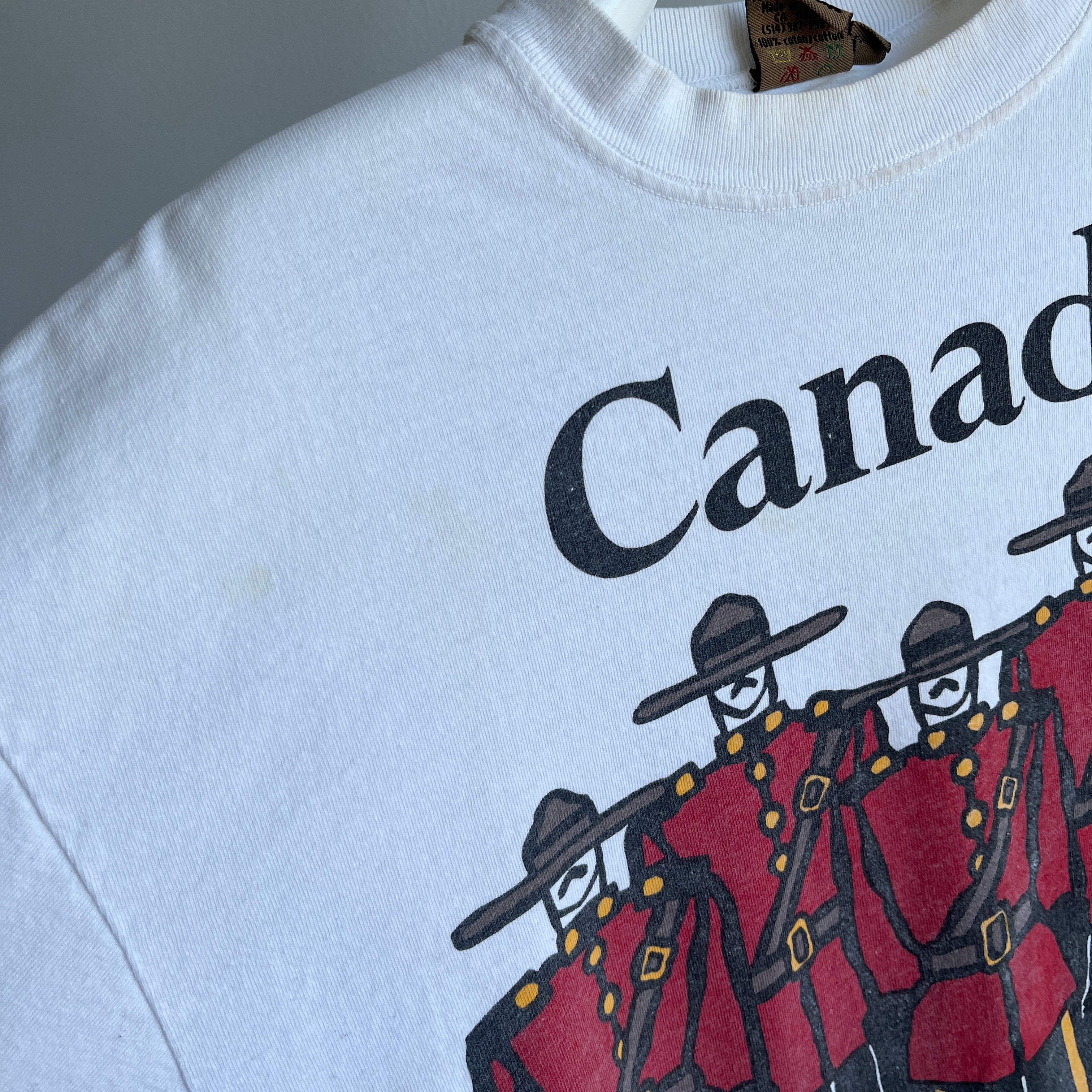 1990s Royal Canadian Mounted Police Cotton T-Shirt with Aging