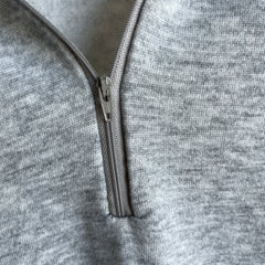 1980s 1/4 Zip Blank Gray Polo Sweatshirt