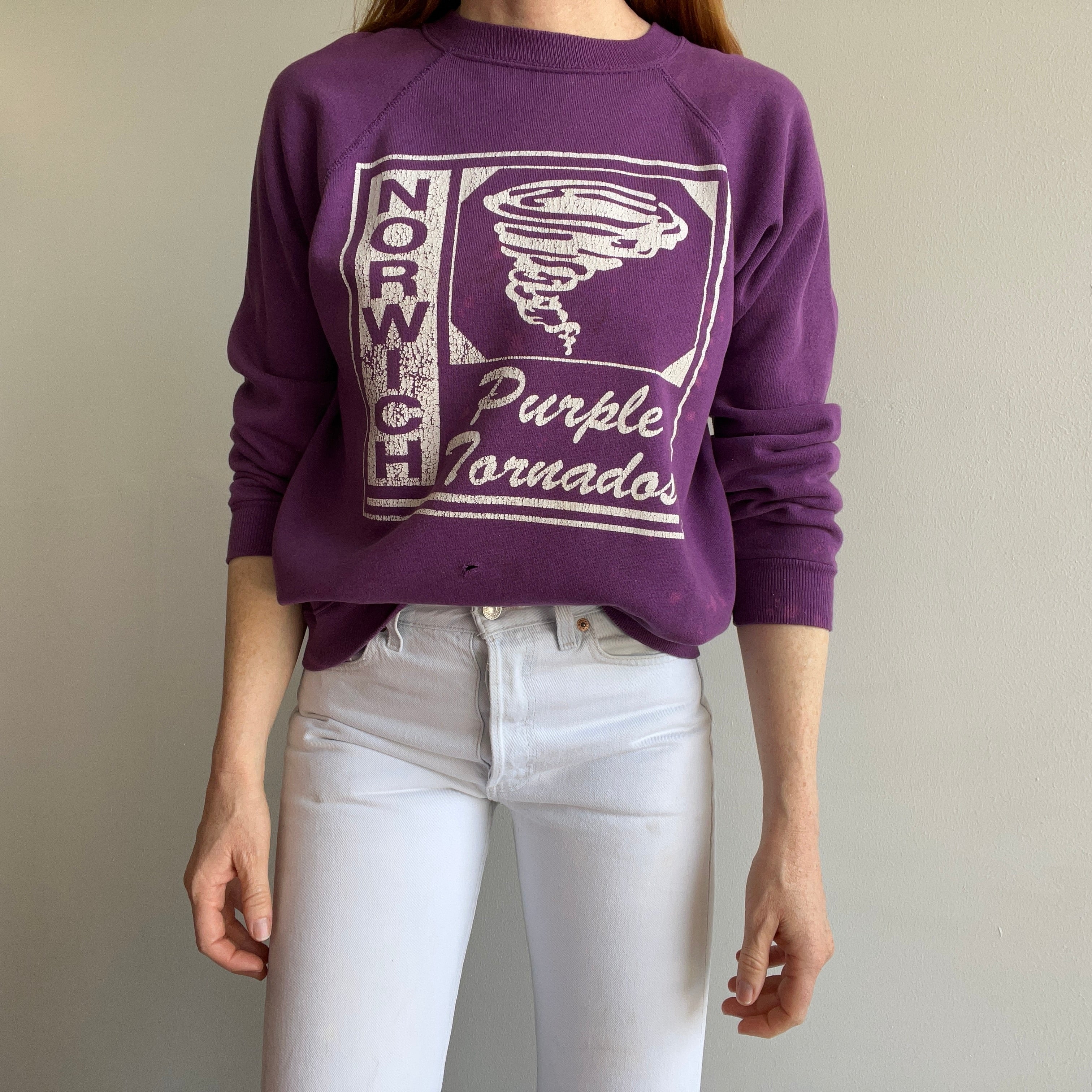 1980s Norwhich Purple Tornados Sweatshirt