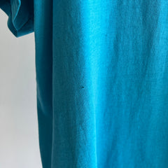 1980s 50/50 Turquoise Single Stitch T-Shirt