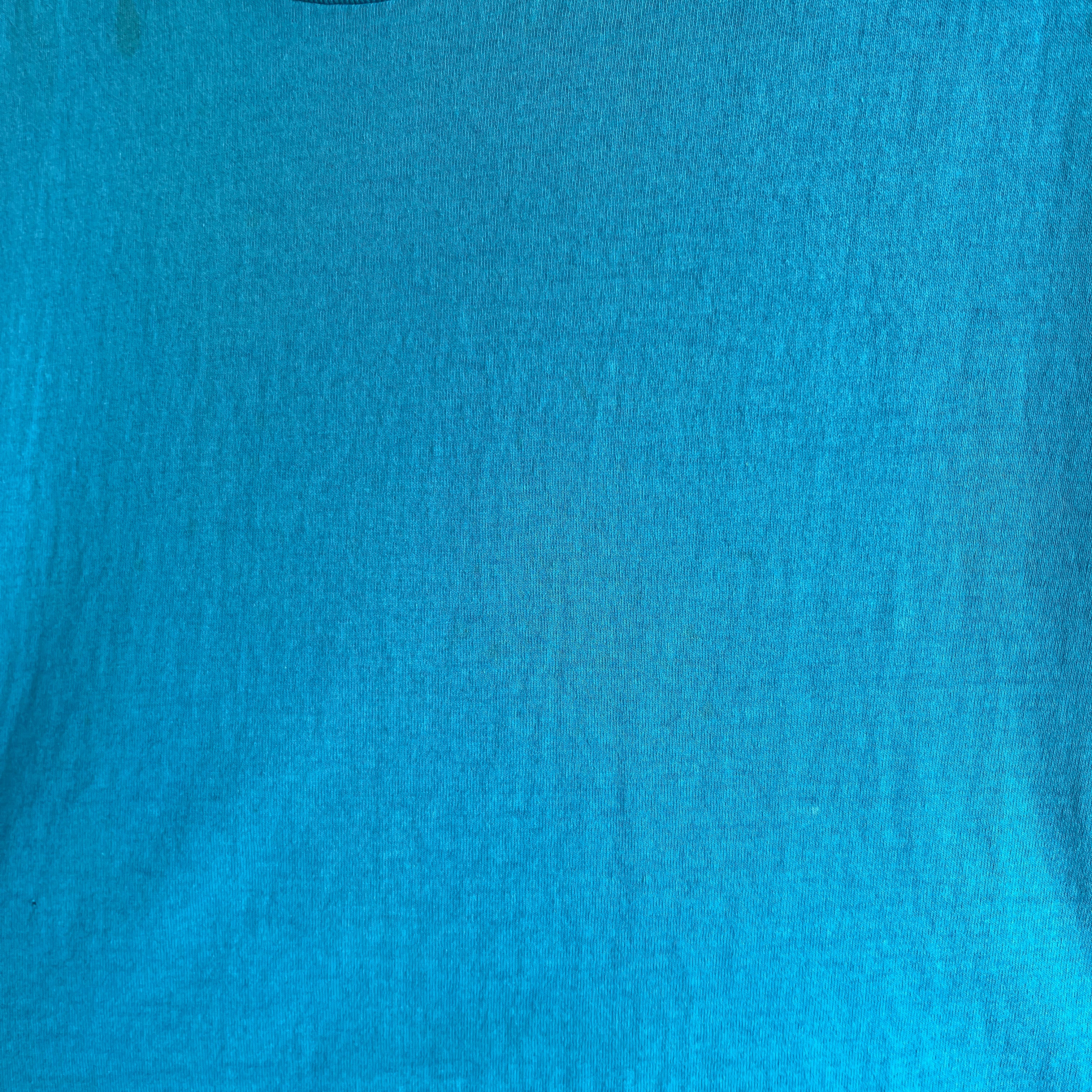 1980s 50/50 Turquoise Single Stitch T-Shirt