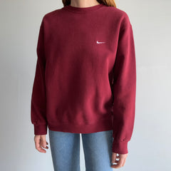 1990s Burgundy Nike Sweatshirt - Medium Weight