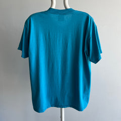 1980s 50/50 Turquoise Single Stitch T-Shirt