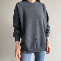 1980s Deep Gray Raglan by Jerzees