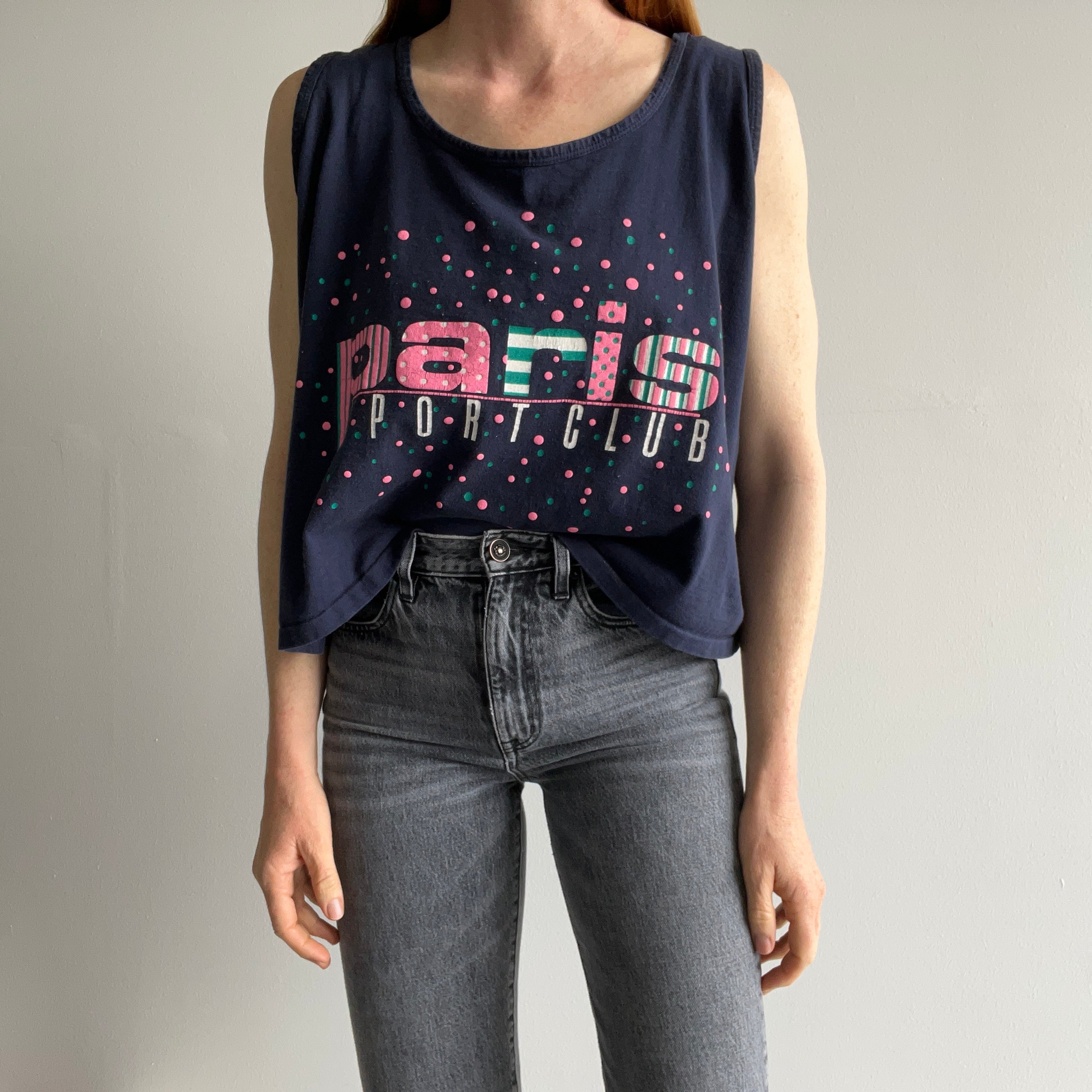 1980s Paris Sports Club Boxy Cotton Tank - THIS IS FANTASTIC