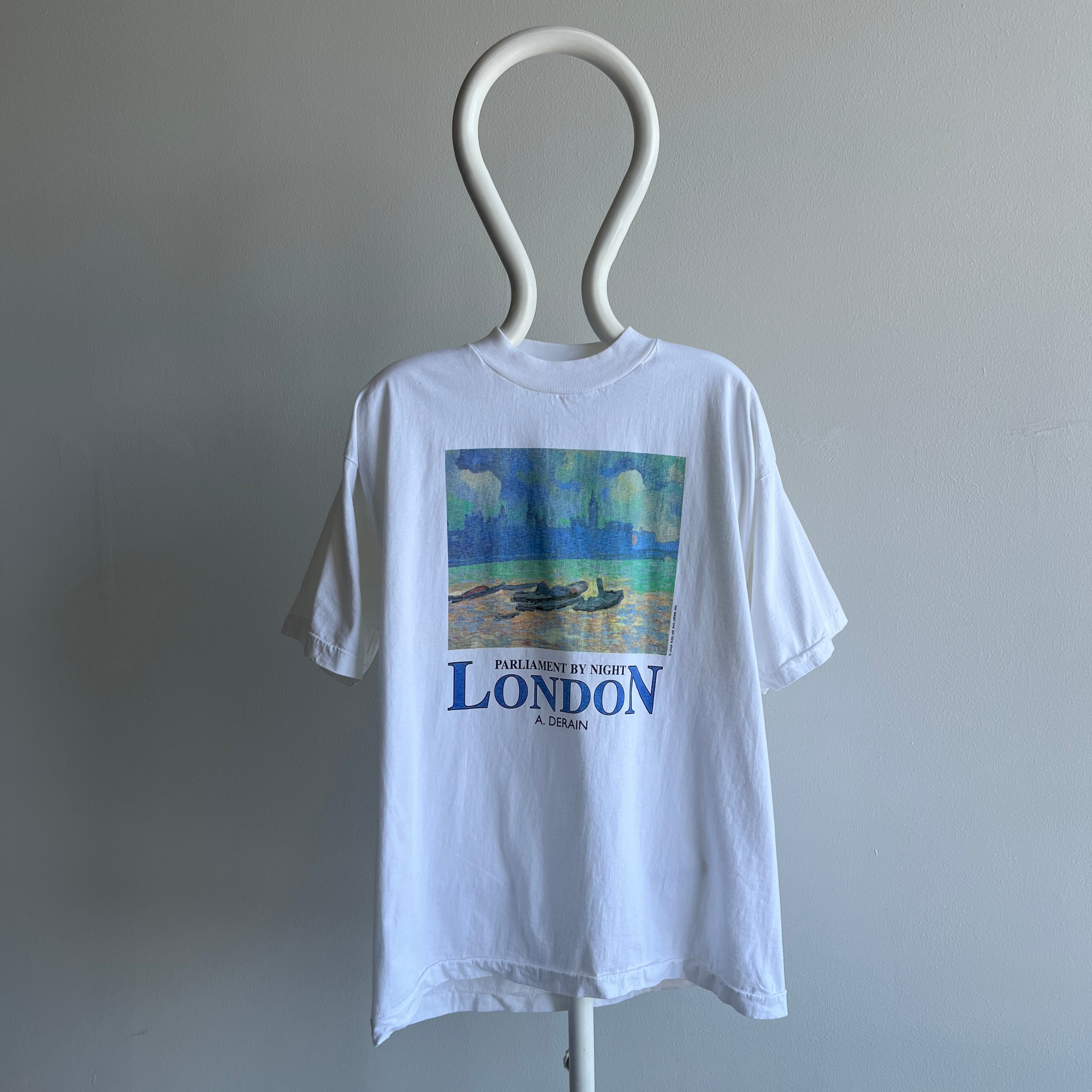 1992 Parliament by Night LONDON - impressionist cotton t-shirt