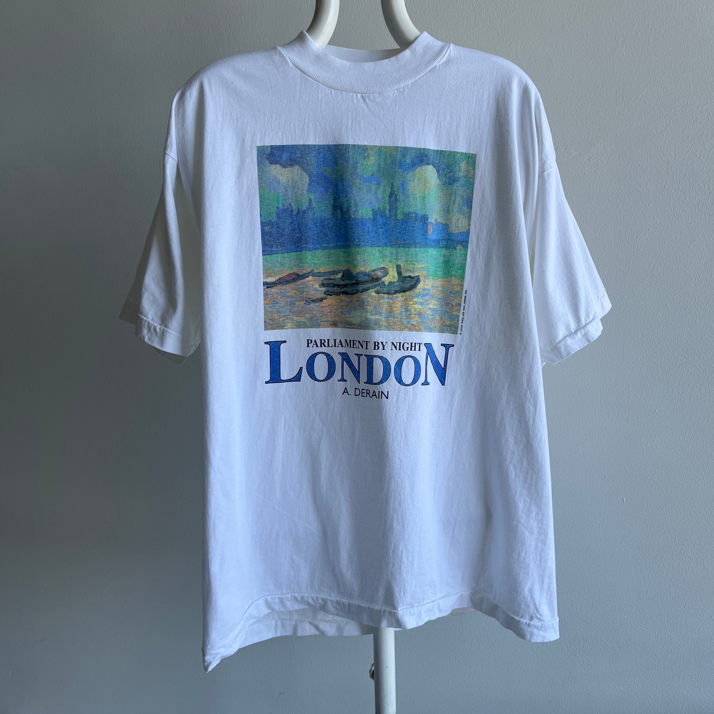 1992 Parliament by Night LONDON - impressionist cotton t-shirt