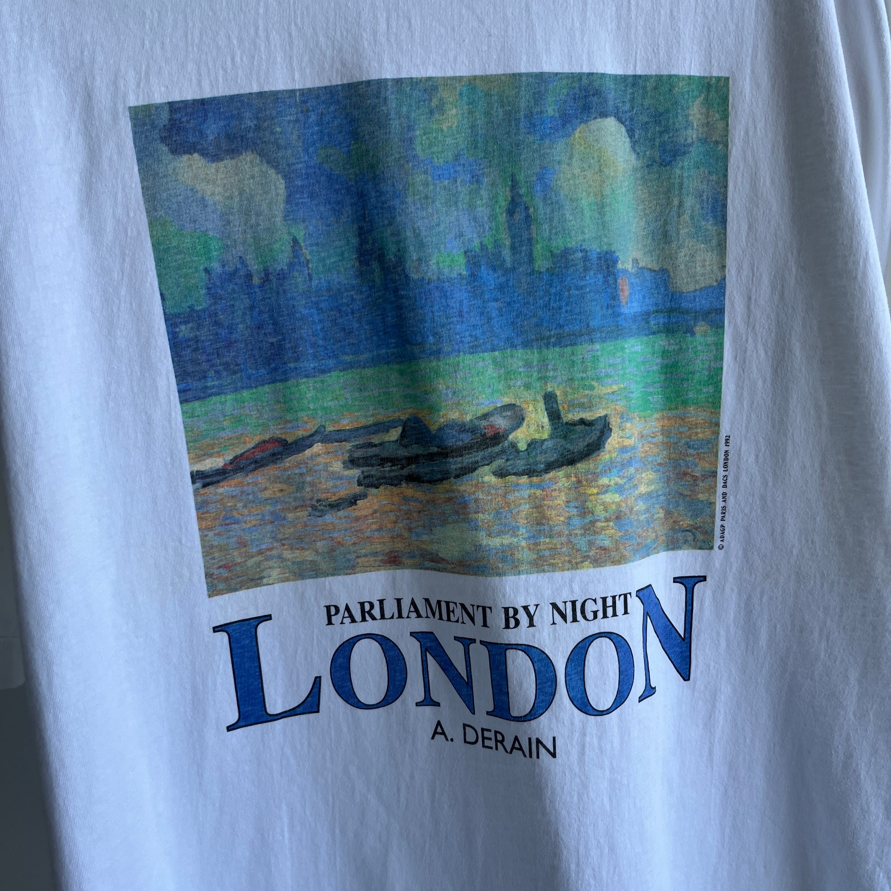 1992 Parliament by Night LONDON - impressionist cotton t-shirt