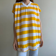 1980s Yellow and White Striped T-Shirt Dress?