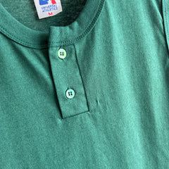 1980s Sleeveless Forest Green Henley Shirt