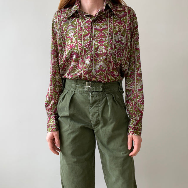 1970s Knit Trik 100% "Sparkling Nylon" Show Stopping Shirt/Blouse