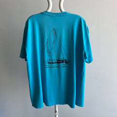 1990s Schooner Suva - 1925 Tattered, Torn, Worn Larger Sailboat T-Shirt