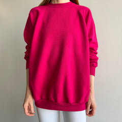 1980s Roomy Relaxed Fit Barbie Pink Sweatshirt