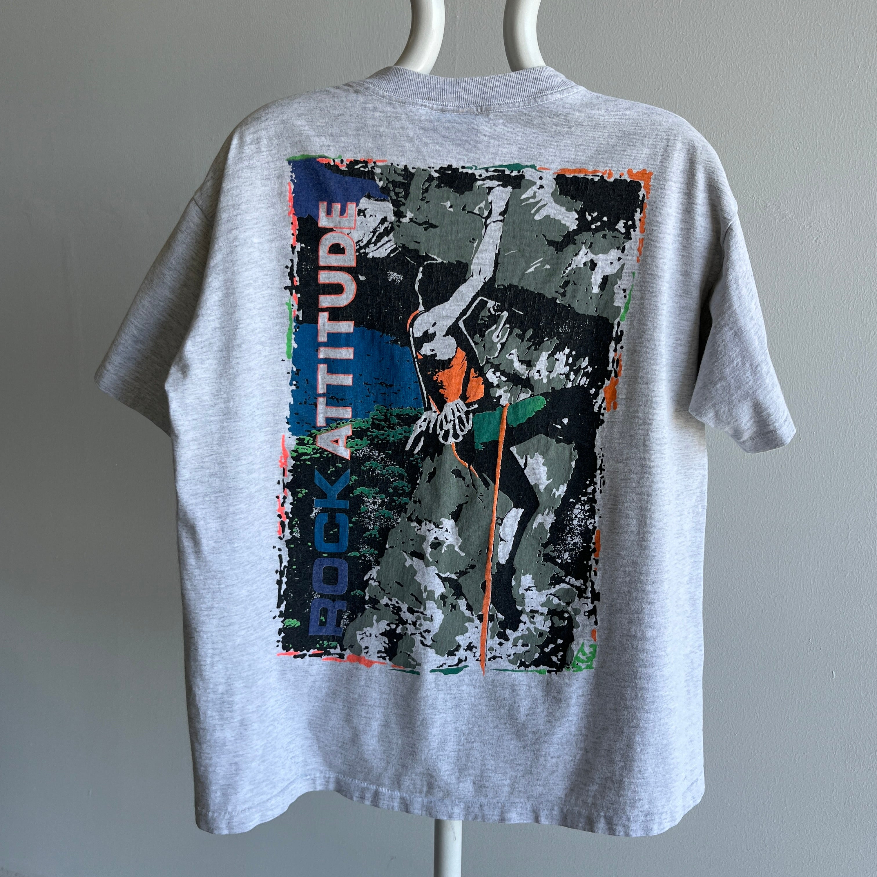 1980/90s Rock Attitude - Backside! - Rock Climbing T-Shirt