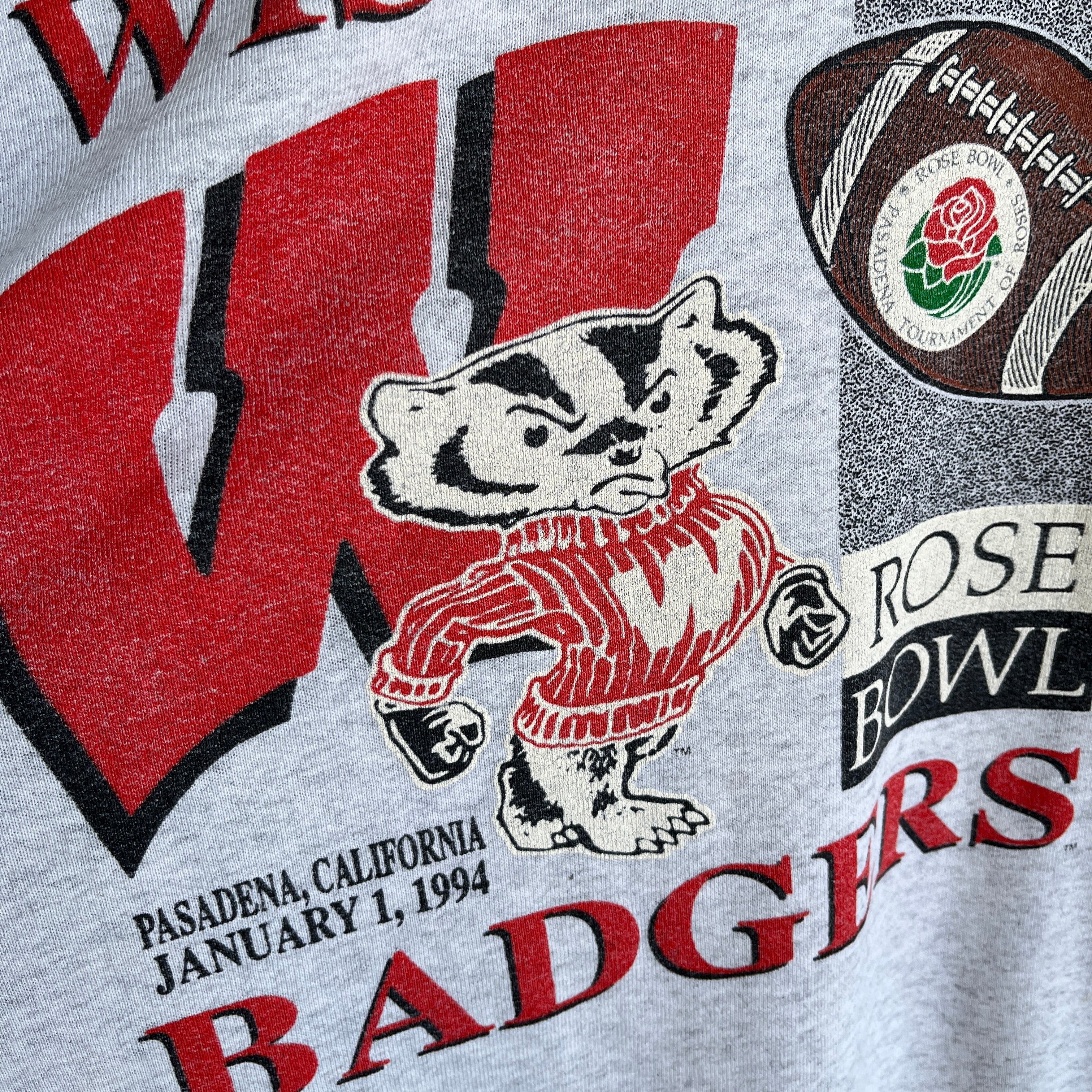 1994 Rose Bowl Wisconsin Badgers Ultra Thin and Tattered Sweatshirt