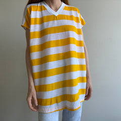 1980s Yellow and White Striped T-Shirt Dress?