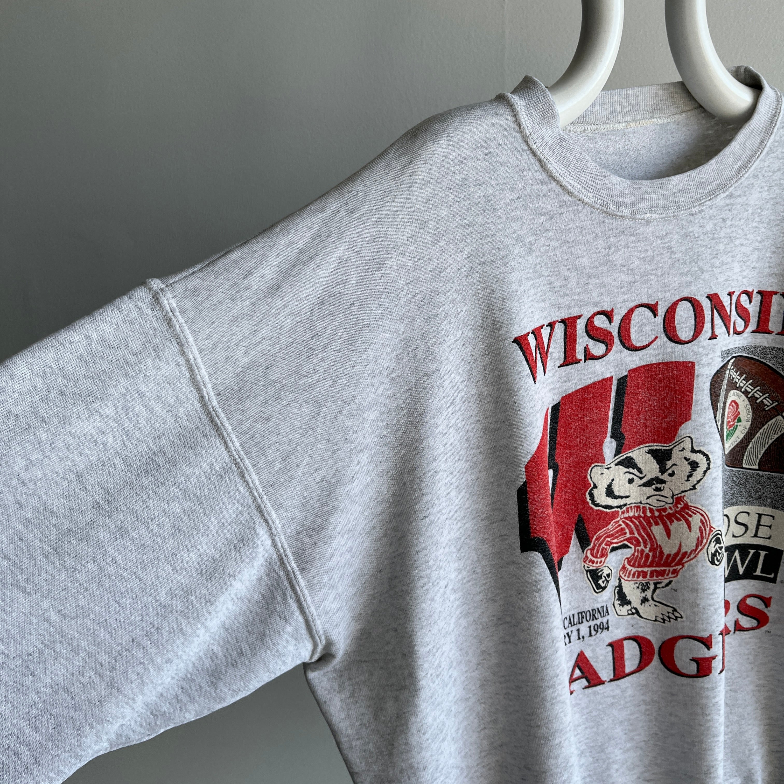 1994 Rose Bowl Wisconsin Badgers Ultra Thin and Tattered Sweatshirt