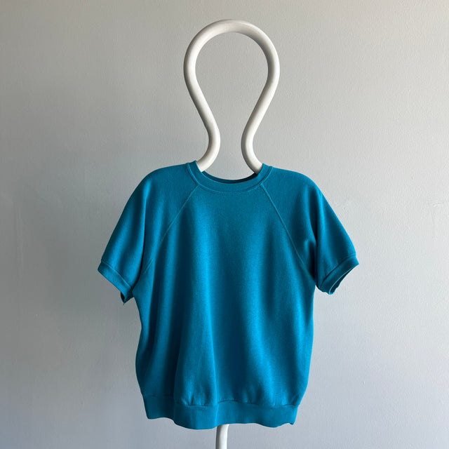 1970/80s Blank Turquoise Super Soft and Wonderful Warm Up Sweatshirt