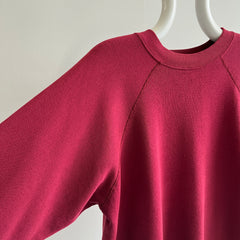 1970/80s Red, Red, Wine Blank Raglan Sweatshirt - Luxury Alert