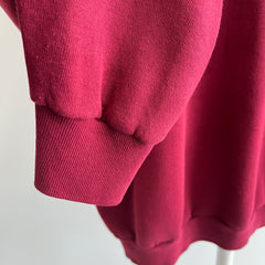 1970/80s Red, Red, Wine Blank Raglan Sweatshirt - Luxury Alert