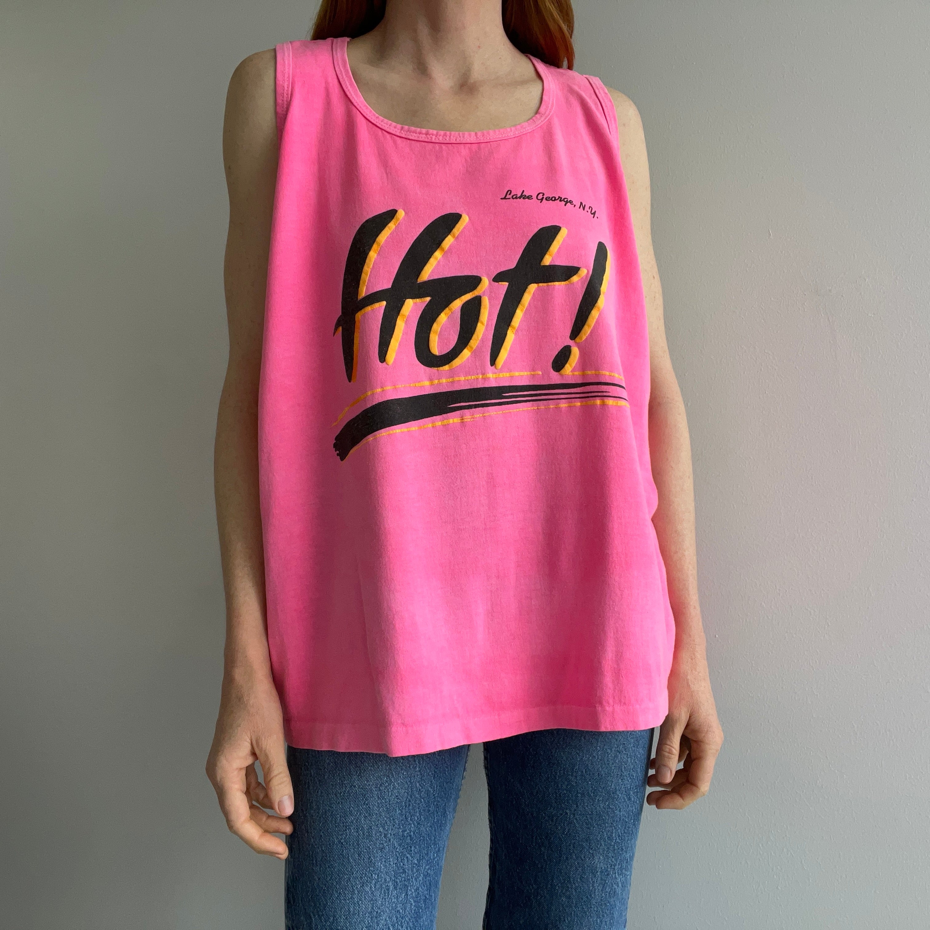 1980s HOT Lake George, NY Cotton Tank Top - YES PLEASE