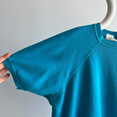 1970/80s Blank Turquoise Super Soft and Wonderful Warm Up Sweatshirt