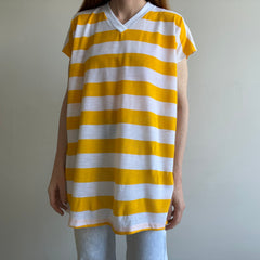 1980s Yellow and White Striped T-Shirt Dress?