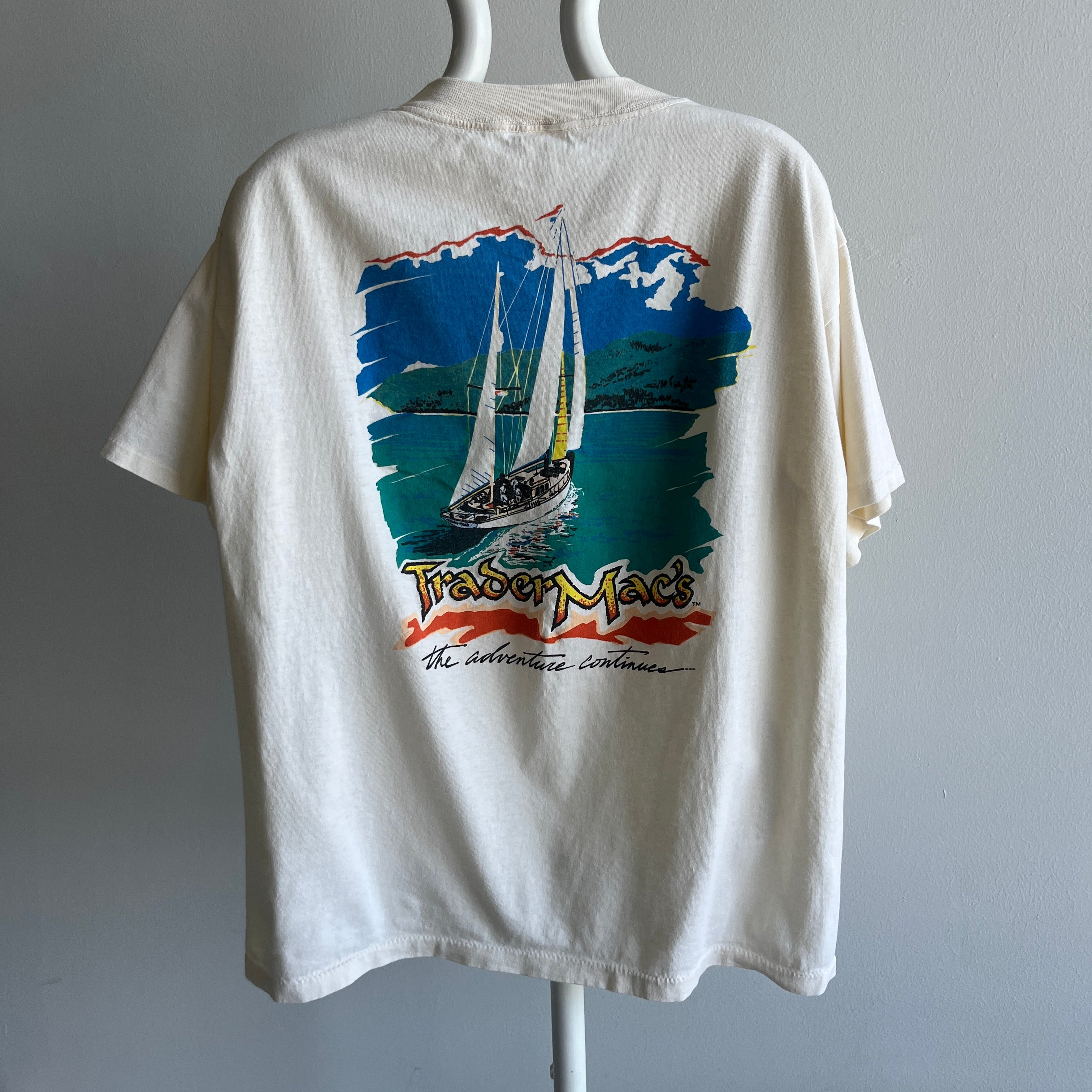 1993 Trader Mac's Front and Back Cotton T-Shirt