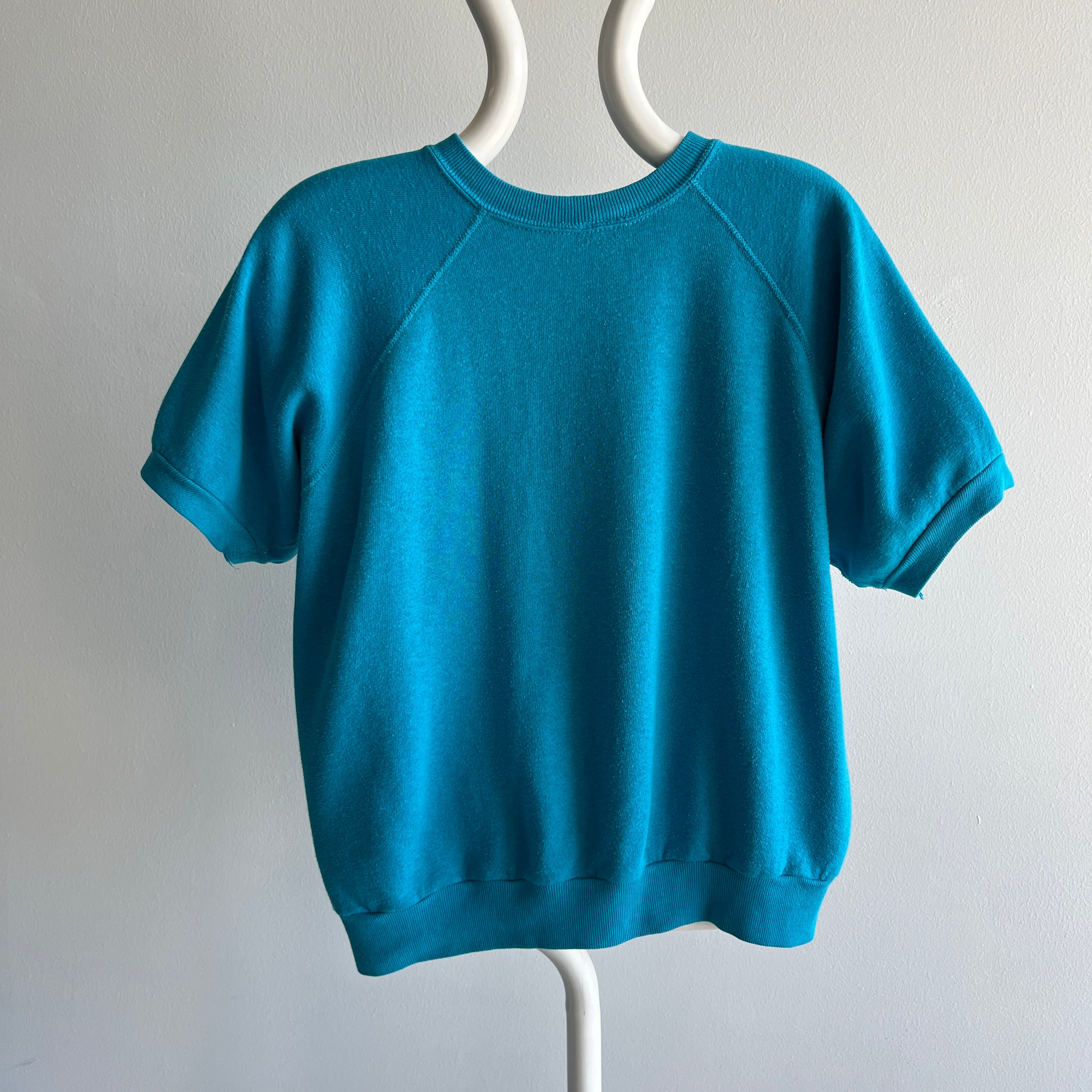 1970/80s Blank Turquoise Super Soft and Wonderful Warm Up Sweatshirt