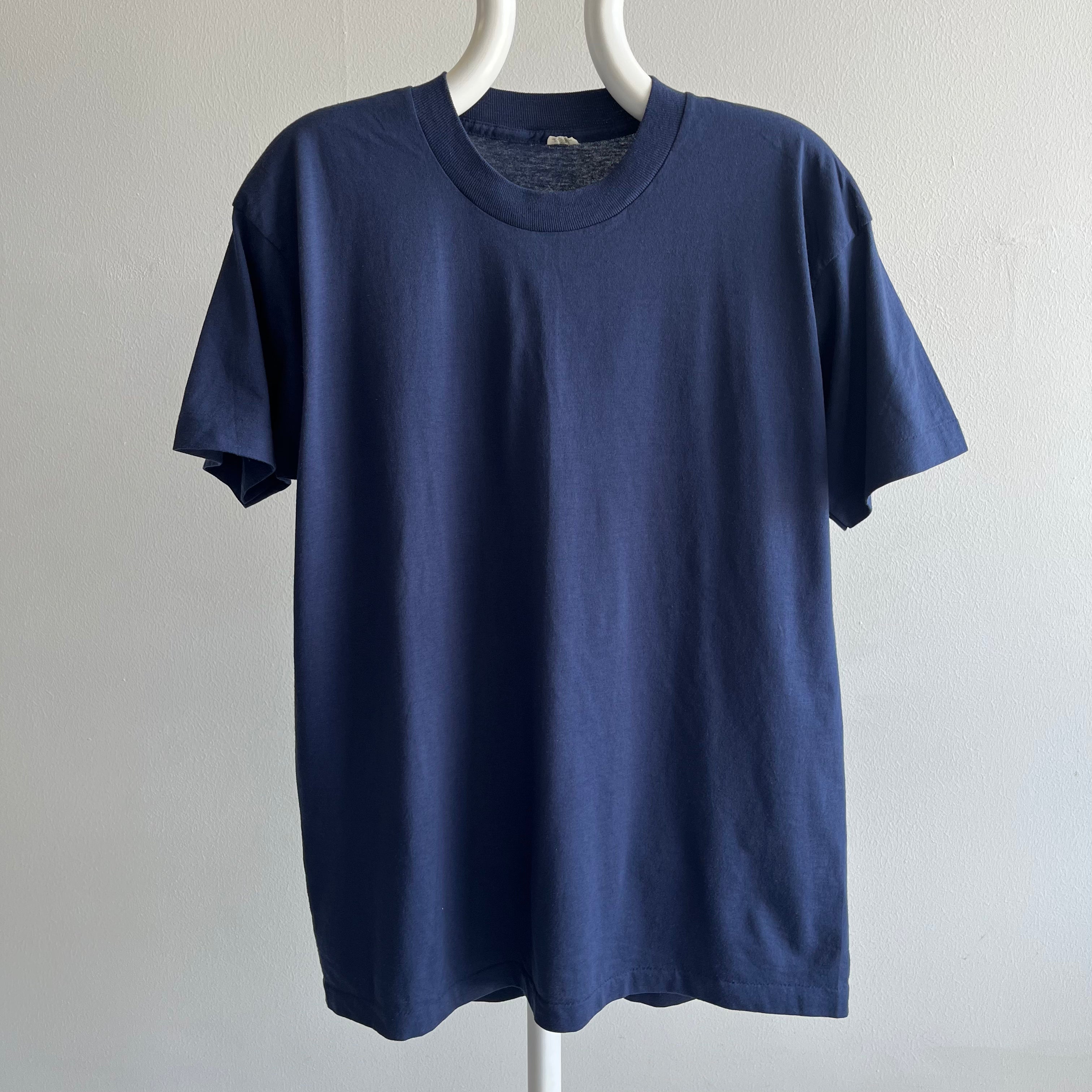 1980s Blank Navy T-Shirt by Screen Stars