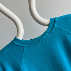 1970/80s Blank Turquoise Super Soft and Wonderful Warm Up Sweatshirt