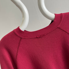 1970/80s Red, Red, Wine Blank Raglan Sweatshirt - Luxury Alert